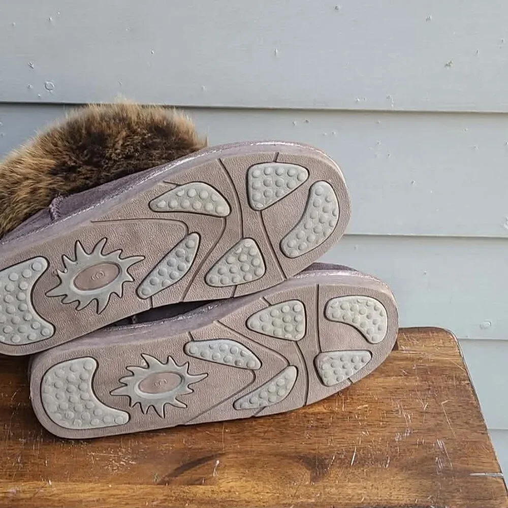 UGG Australia Brown Suede Real Fox Mini Boots size 9